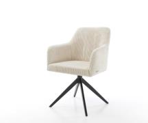 DELIFE Draaistoel Greg-Flex koord beige kruisframe breed zwart 360° dr...