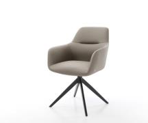 DELIFE Draaistoel Pejo-Flex echt leer mud kruisframe breed zwart 360° ...