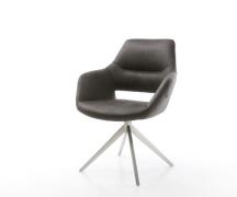 DELIFE Draaistoel Yago-Flex met armleuning microvelours antraciet vint...