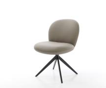 DELIFE Draaistoel Nube-Flex echt leer mud kruisframe breed zwart 360° ...