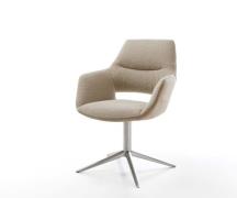 DELIFE Draaistoel Yago-Flex met armleuning materiaalmix mud kruispoot ...