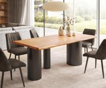 DELIFE Eettafel Edge 200x100 acacia natuur Troa metaal zwart Live-Edge