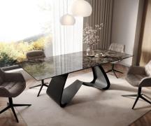 DELIFE Eettafel Edge 180-220x90 keramiek  Laminam® Emperador Extra Luc...