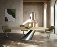 DELIFE Eettafel Edge Oval 280x130 keramiek  Laminam® Sabbia Eichefarbi...