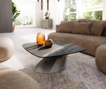 DELIFE Salontafel Edge Boot 90x90 cm keramiek Laminam® Noir Desir brui...