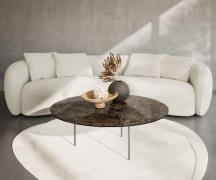 DELIFE Salontafel Edge rond 100x100 cm keramiek Laminam® Emperador Ext...