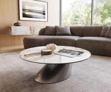 DELIFE Salontafel Edge rond 100x100 cm keramiek Minas Melange Conis ge...