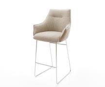 DELIFE Barstoel Alja-Flex Materiaalmix microvezel Mud / bouclé Mud Sle...