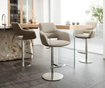 DELIFE Barstoel Yago-Flex Mix van materialen Microvezel modder / boucl...