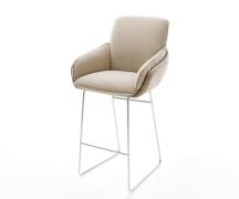 DELIFE Barstoel Luan-Flex materiaalmix Mud sledebasis RVS pocketvering