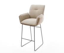 DELIFE Barstoel Nela-Flex materiaalmix Mud sledebeen metalen frame poc...