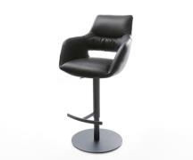 DELIFE Barstoel Yago-Flex Volledig leer Zwart Draaivoet in hoogte vers...