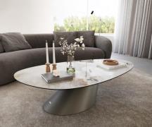 DELIFE Salontafel Edge Oval 140x75 cm keramiek Minas Melange Conis Met...