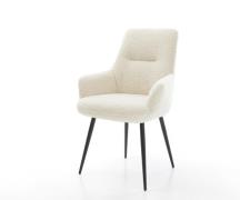 DELIFE Eetkamerstoel Zelia-Flex met armleuning teddy beige 4-poot coni...