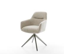 DELIFE Draaistoel Pejo-Flex geweven stof beige kruisframe breed grafie...