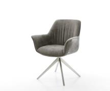 DELIFE Draaistoel Keila-Flex met armleuning bouclé zacht mud kruisfram...