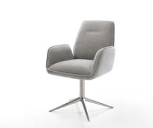 DELIFE Draaistoel Zoa-Flex zachte stof met structuur grijs kruispoot r...