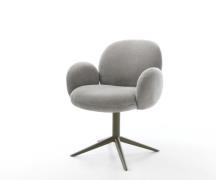 DELIFE Draaistoel Nube-Flex met armleuning zachte stof met structuur g...