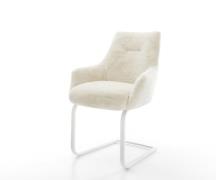 DELIFE Sledemodel Alja-Flex met armleuning pluchen crème-wit sledemode...