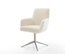 DELIFE Draaistoel Heira-Flex met armleuning teddy beige kruispoot roes...