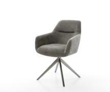 DELIFE Draaistoel Pejo-Flex bouclé zacht mud kruisframe breed grafiet ...