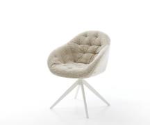 DELIFE Draaistoel Gaio-Flex geweven stof beige kruisframe breed wit 36...