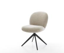 DELIFE Draaistoel Nube-Flex geweven stof beige kruisframe breed zwart ...