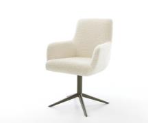 DELIFE Draaistoel Heira-Flex met armleuning teddy beige kruispoot afwe...