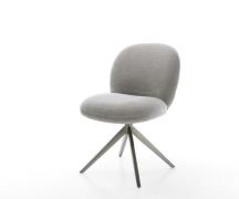 DELIFE Draaistoel Nube-Flex zachte stof met structuur grijs kruisframe...