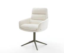 DELIFE Draaistoel Abelia-Flex met armleuning bouclé zacht beige kruisp...