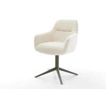 DELIFE Draaistoel Pejo-Flex teddy beige kruispoot afwerking met titani...