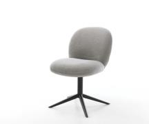 DELIFE Draaistoel Nube-Flex zachte stof met structuur grijs kruispoot ...