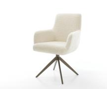 DELIFE Draaistoel Heira-Flex met armleuning teddy beige kruisframe bre...