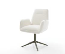 DELIFE Draaistoel Zoa-Flex bouclé zacht beige kruispoot afwerking met ...