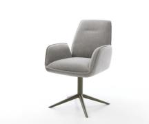 DELIFE Draaistoel Zoa-Flex zachte stof met structuur grijs kruispoot a...