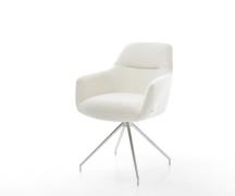 DELIFE Eetkamerstoel Pejo-Flex bouclé zacht beige kruisframe conisch r...