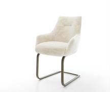 DELIFE Sledemodel Alja-Flex met armleuning pluchen crème-wit sledemode...