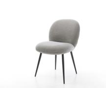 DELIFE Eetkamerstoel Nube-Flex zachte stof met structuur grijs 4-poot ...