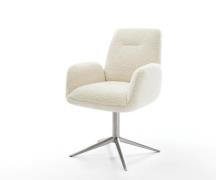 DELIFE Draaistoel Zoa-Flex teddy beige kruispoot roestvrij staal 360° ...