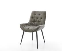 DELIFE Eetkamerstoel Taimi-Flex bouclé zacht mud 4-poot conisch zwart