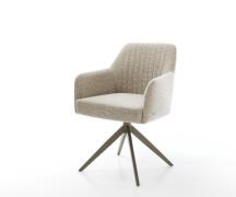 DELIFE Draaistoel Greg-Flex geweven stof beige kruisframe breed afwerk...