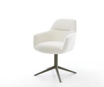 DELIFE Draaistoel Pejo-Flex bouclé zacht beige kruispoot afwerking met...