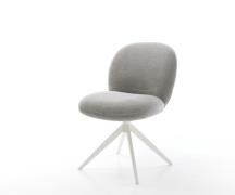 DELIFE Draaistoel Nube-Flex zachte stof met structuur grijs kruisframe...