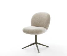 DELIFE Draaistoel Nube-Flex geweven stof beige kruispoot afwerking met...