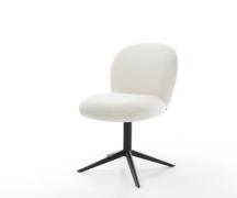 DELIFE Draaistoel Nube-Flex bouclé zacht beige kruispoot zwart 360° dr...