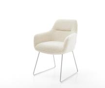 DELIFE Eetkamerstoel Pejo-Flex teddy beige slipframe roestvrij staal p...