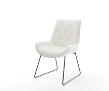 DELIFE Eetkamerstoel Taimi-Flex bouclé zacht beige slipframe zwart