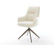 DELIFE Draaistoel Zelia-Flex met armleuning teddy beige kruisframe bre...