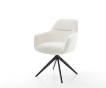 DELIFE Draaistoel Pejo-Flex bouclé zacht beige kruisframe breed zwart ...