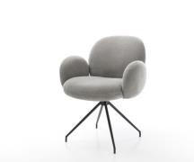 DELIFE Eetkamerstoel Nube-Flex met armleuning zachte stof met structuu...